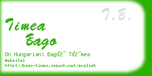 timea bago business card